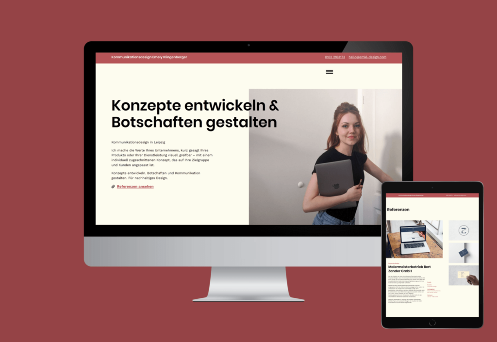 Website Kommunikationsdesignerin Emely Klingenberger